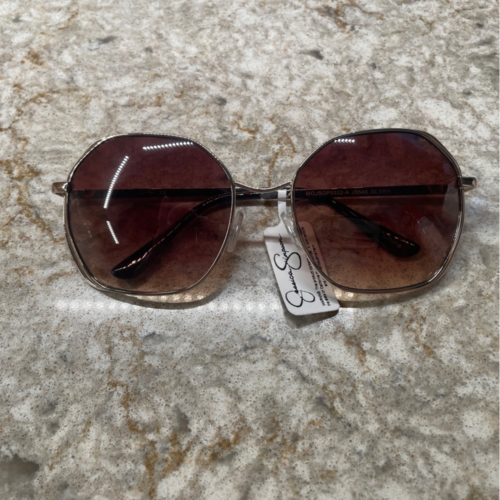 New with Tags! Jessica Simpson gold wire frame sunglasses